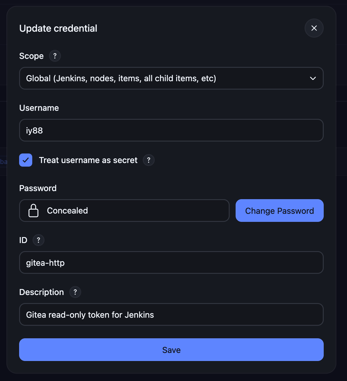gitea token credential